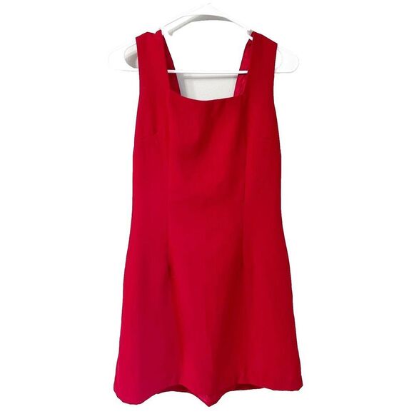 Rampage Dresses & Skirts - Y2K Rampage Womens Red A Line Dress 7 Sleeveless Pleated Criss Cross Back Tie